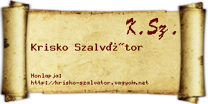 Krisko Szalvátor névjegykártya